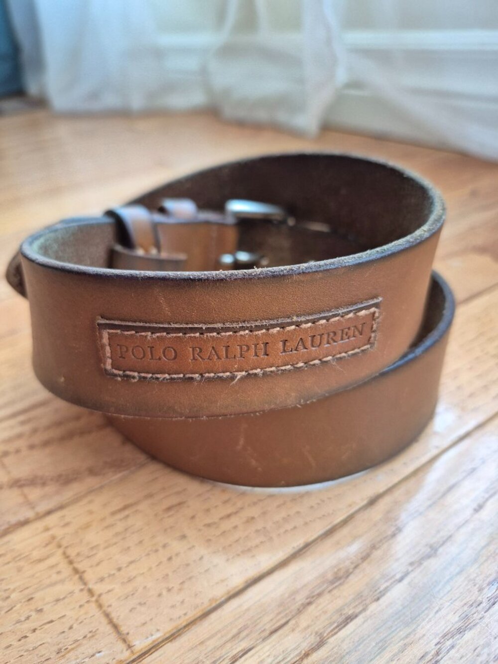 Polo Ralph Lauren Italian Saddle Leather Belt 32" Brown